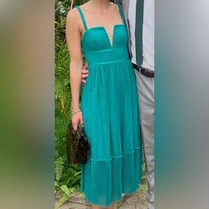 Anthropologie Hutch Square Neck Tulle Midi Dress Sweetheart Neck